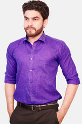 Punekar Cotton Men's Formal Handmade Purple Color Shirt for Men's. - Punekar Cotton