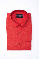 Punekar Cotton Men's Formal Handmade Red Color Shirt for Men's. - Punekar Cotton