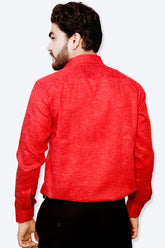 Punekar Cotton Men's Formal Handmade Red Color Shirt for Men's. - Punekar Cotton