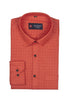 Punekar Cotton Orange Color Check Criss Cross Woven Cotton Shirt for Men's. - Punekar Cotton