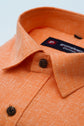 Punekar Cotton Orange Color Cotton Linen Formal Shirt for Men's. - Punekar Cotton