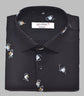 Punekar Cotton Printed Black Color Pure Cotton Handmade Shirt For Men's. - Punekar Cotton