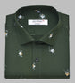 Punekar Cotton Printed Dark Mehandi Color Pure Cotton Handmade Shirt For Men's. - Punekar Cotton