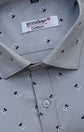 Punekar Cotton Printed Grey Color Pure Cotton Handmade Shirt For Men's. - Punekar Cotton