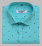 Punekar Cotton Printed Sky Blue Color Pure Cotton Handmade Shirt For Men's. - Punekar Cotton