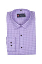 Punekar Cotton Purple Color Check Criss Cross Woven Cotton Shirt for Men's. - Punekar Cotton