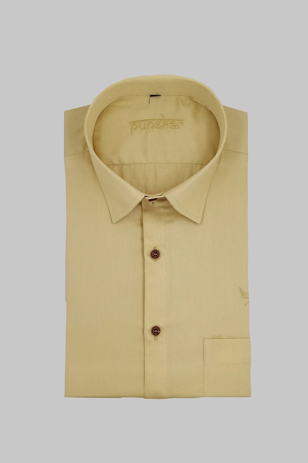 Punekar Cotton Satin Full Sleeves Formal Shirt for Men's. - Punekar Cotton