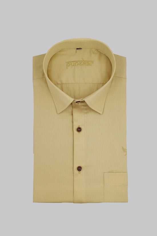 Punekar Cotton Satin Full Sleeves Formal Shirt for Men's. - Punekar Cotton