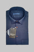 Punekar Cotton Satin Navy Blue Color Full Sleeves Formal Shirt for Men's. - Punekar Cotton