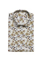 Punekar Cotton White Brown Color Printed Pure Cotton Handmade Formal Shirt for Men's. - Punekar Cotton