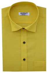 Punekar Cotton Yellow Color Formal Linen shirts for Men's - Punekar Cotton
