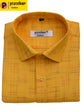 Punekar Cotton Yellow Color Pure Cotton Handmade Formal Shirt for Men's. - Punekar Cotton