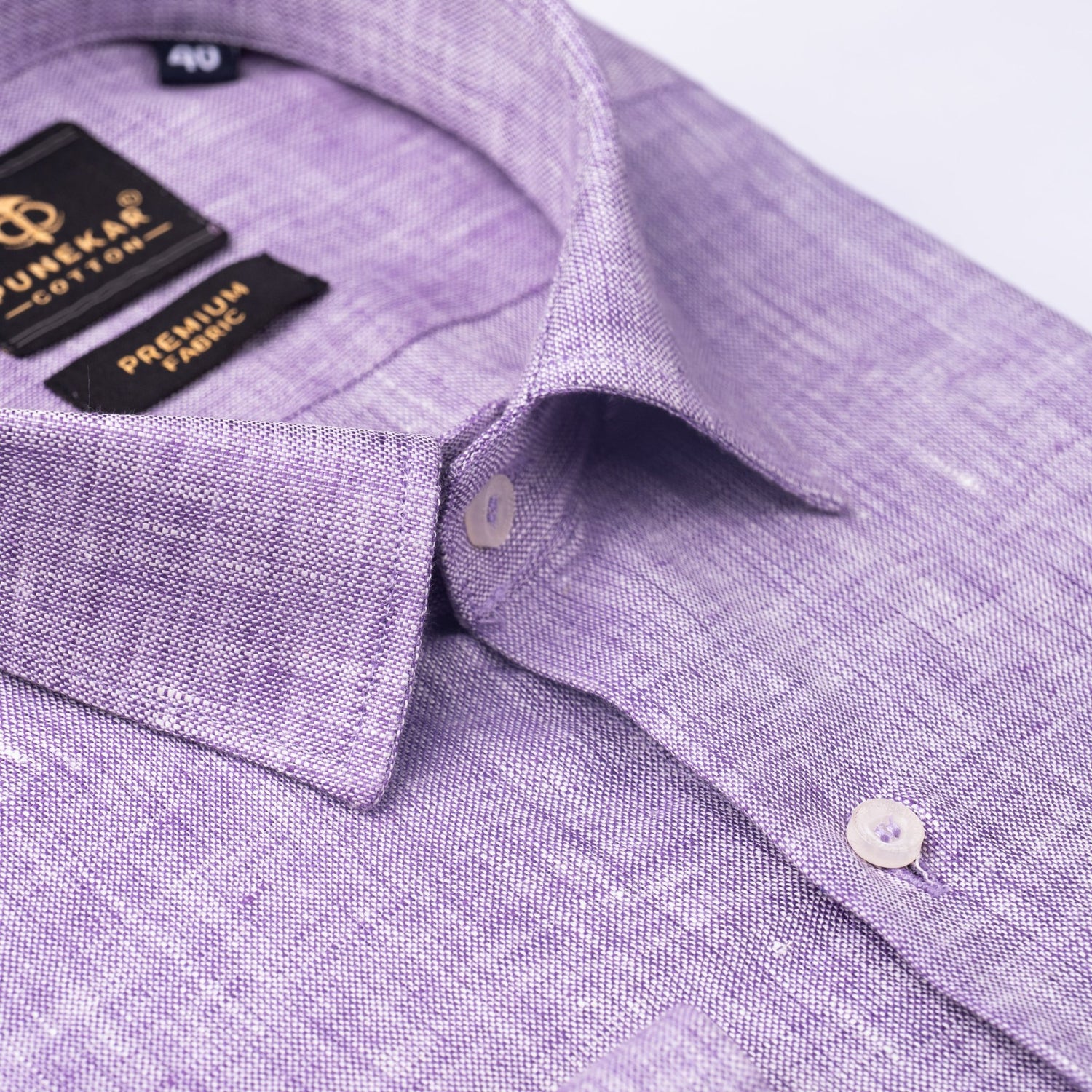 Purple Color Prime Linen Shirt For Men - Punekar Cotton