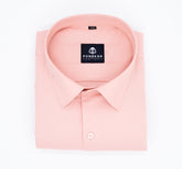 Salmon Orange Color Twitter Lining Blende Cotton Shirts For Men - Punekar Cotton