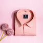 Salmon Orange Color Twitter Lining Blende Cotton Shirts For Men - Punekar Cotton