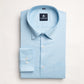 Sky Blue Color Micro Checks Texture Satin Cotton Shirt For Men - Punekar Cotton