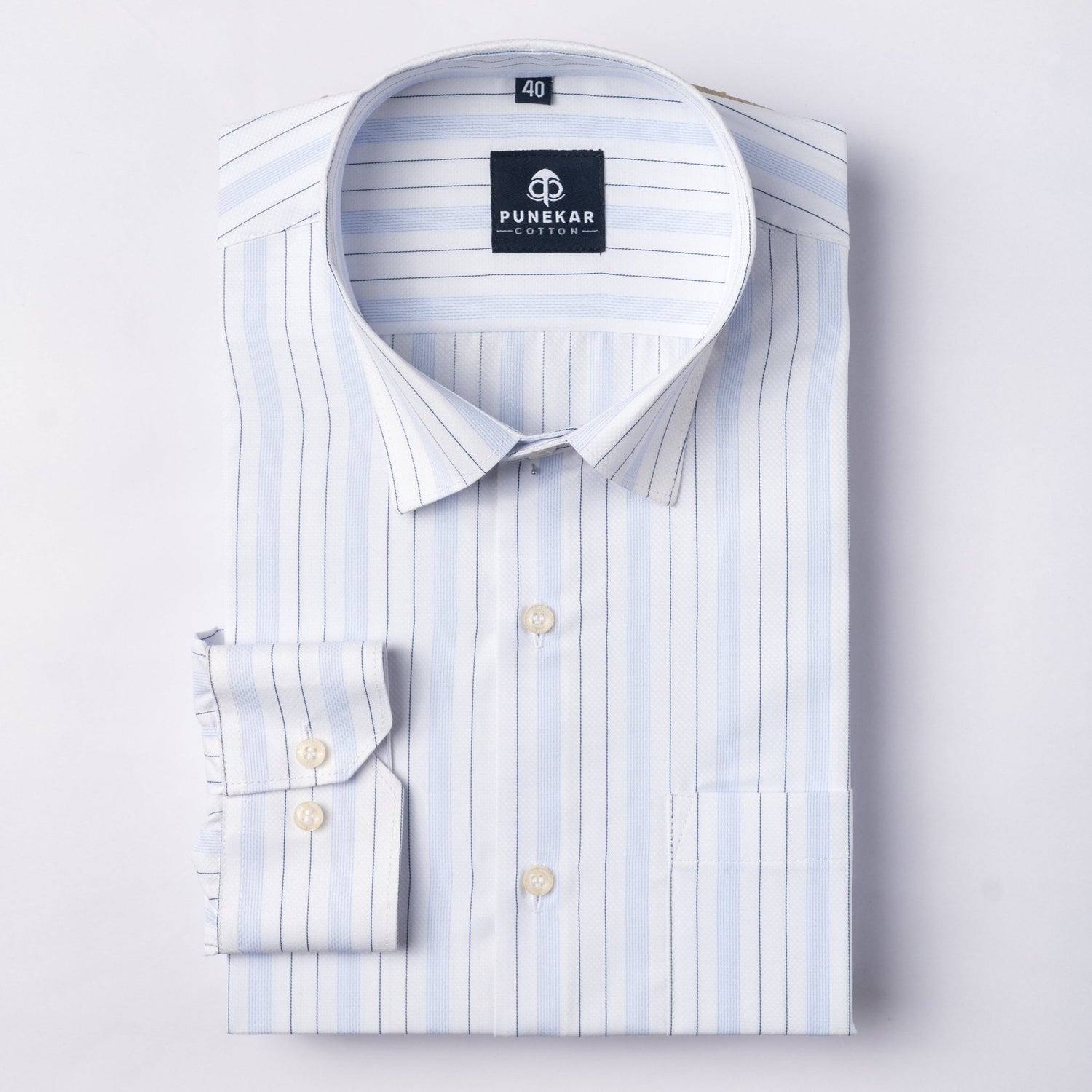 Sky Blue Color Prime Cotton Lining Shirt For Men - Punekar Cotton