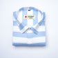 Sky Blue Color Pure Cotton Stripe Shirt For Men - Punekar Cotton