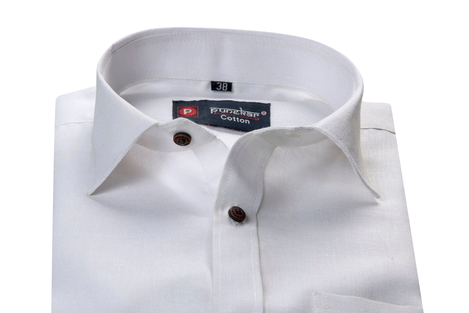 White Color Blended Linen Shirt For Men's – Punekar Cotton