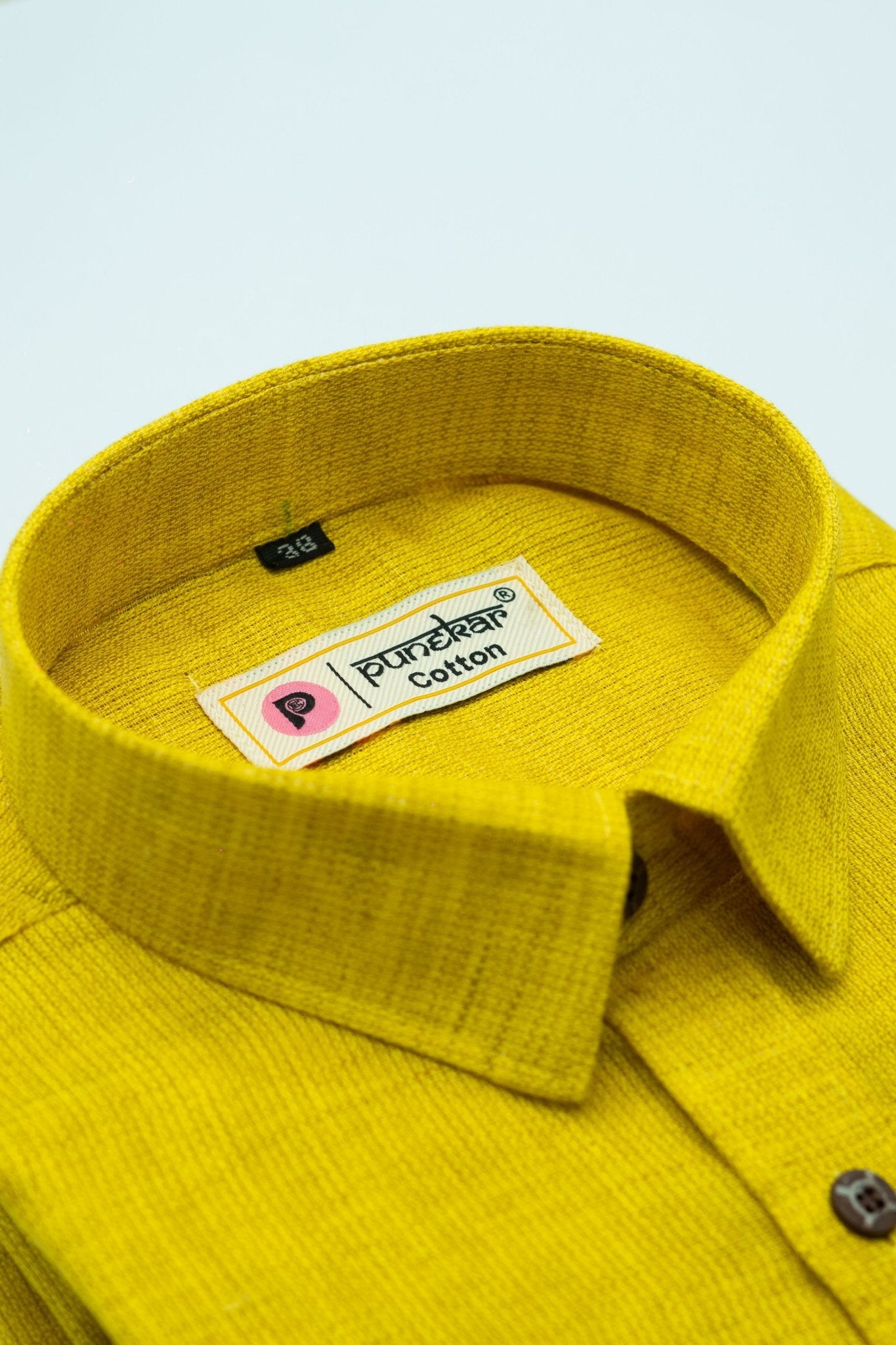 Yellow Color Combed Cotton Shirts For Men – Punekar Cotton