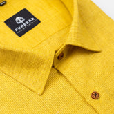 Yellow Color Combed Cotton Shirts For Men - Punekar Cotton