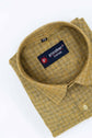 Yellow Color Cotton Self Woven Checks Handmade Shirts For Men's - Punekar Cotton