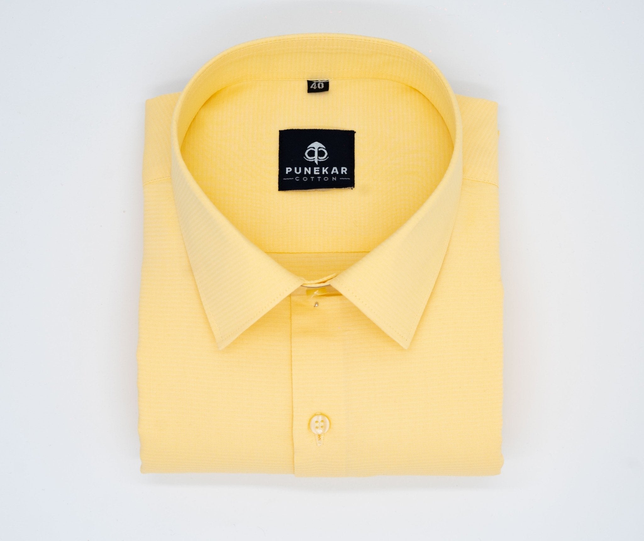 Yellow Color Twitter Lining Blende Cotton Shirts For Men - Punekar Cotton