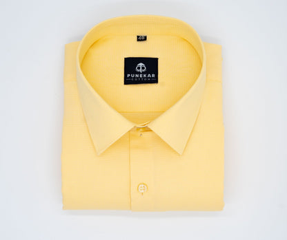 Yellow Color Twitter Lining Blende Cotton Shirts For Men - Punekar Cotton