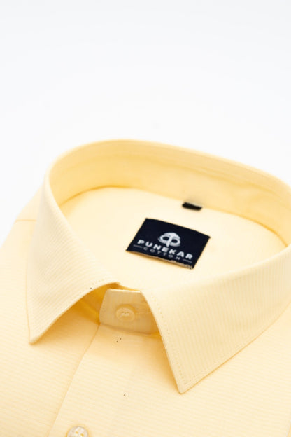 Yellow Color Twitter Lining Blende Cotton Shirts For Men - Punekar Cotton